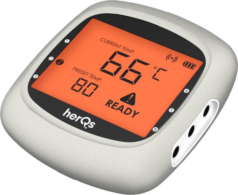 HerQs EasyBBQ pro BBQ thermometer – Keuken thermometer barbecue digitale kerntemperatuur vleesthermometer Bluetooth app draadloos thermometer