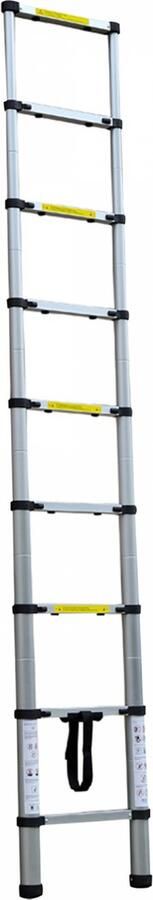 Herzberg HG-5260: Aluminum Telescoop Ladder met Anti Slip treden 2.6 meter