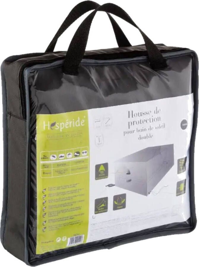 Hesperide Afdek- beschermhoes voor dubbele loungebank bed 220 x 145 x 90 cm grijs Meubelhoezen tegen vuil en vocht
