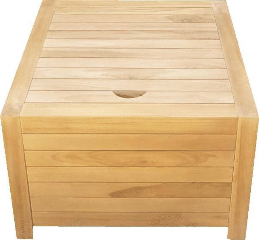 Het Balkonbankje Kleine teakhouten tuin bijzettafel met opbergruimte 50 x 50 x 40 cm Multifunctioneel Bijzettafel Voetenbank Balkonstoel