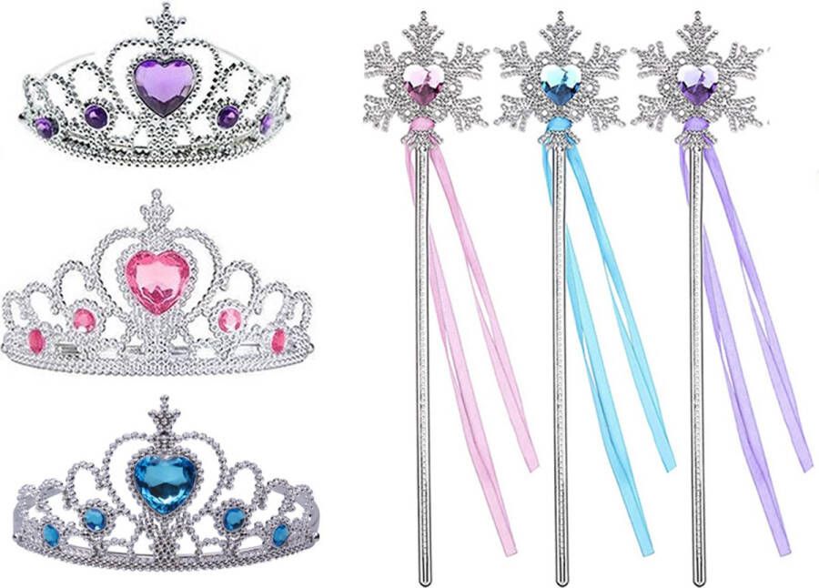 Het Betere Merk Uitdeelzakjes Traktatie Kind Verjaardag 6-Pack Toverstaf Kroon Tiara Roze Voor bij je Elsa Jurk Prinses