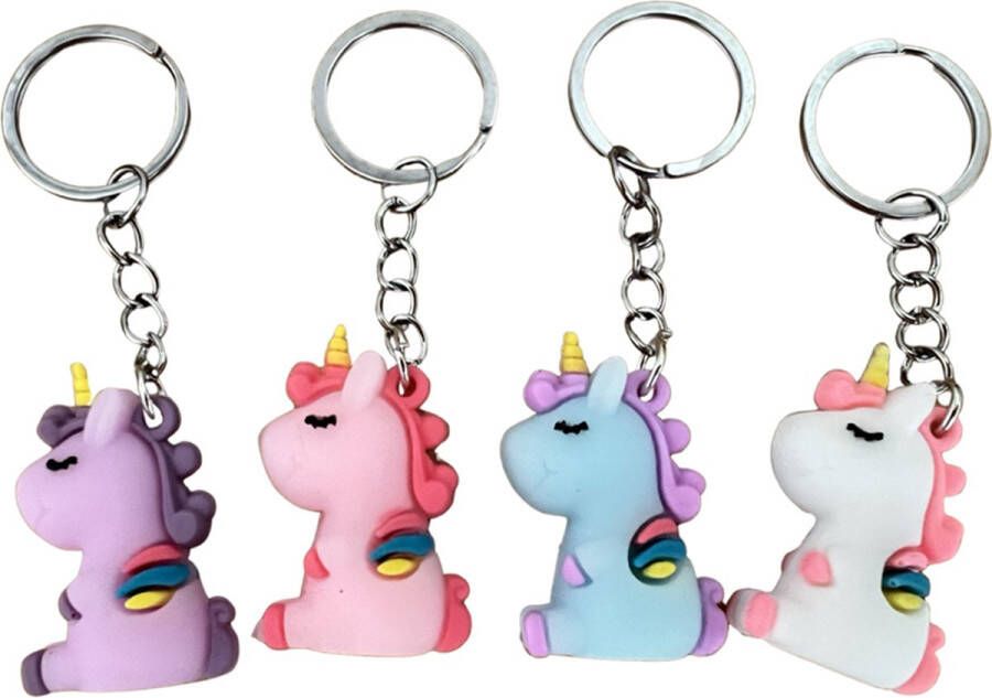 Het Betere Merk Uitdeelzakjes Traktatie Uitdeelcadeautjes Kinderen 4 x Unicorn 3D Sleutelhanger Grabbelton Cadeautjes Klein Speelgoed