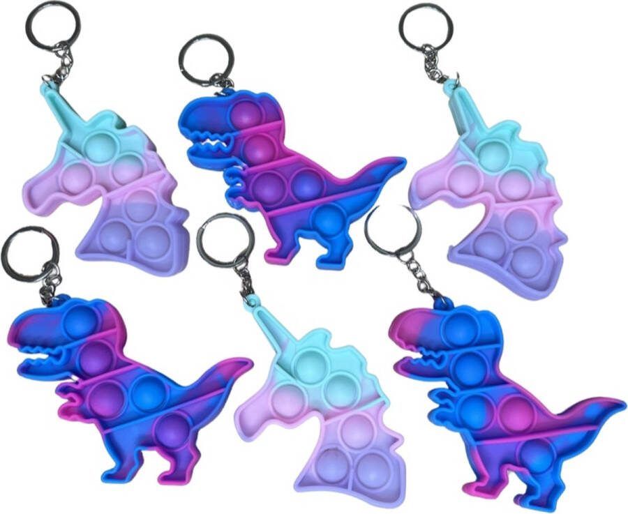 Het Betere Merk Uitdeelzakjes Traktatie Uitdeelcadeautjes Kinderen- 6 x Unicorn Dinosaurus Fidget Toys Cadeautjes-Klein Speelgoed