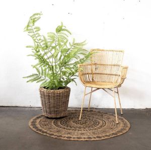 Het Mandenhuys Drypot Bloemenmand Grijs Klein