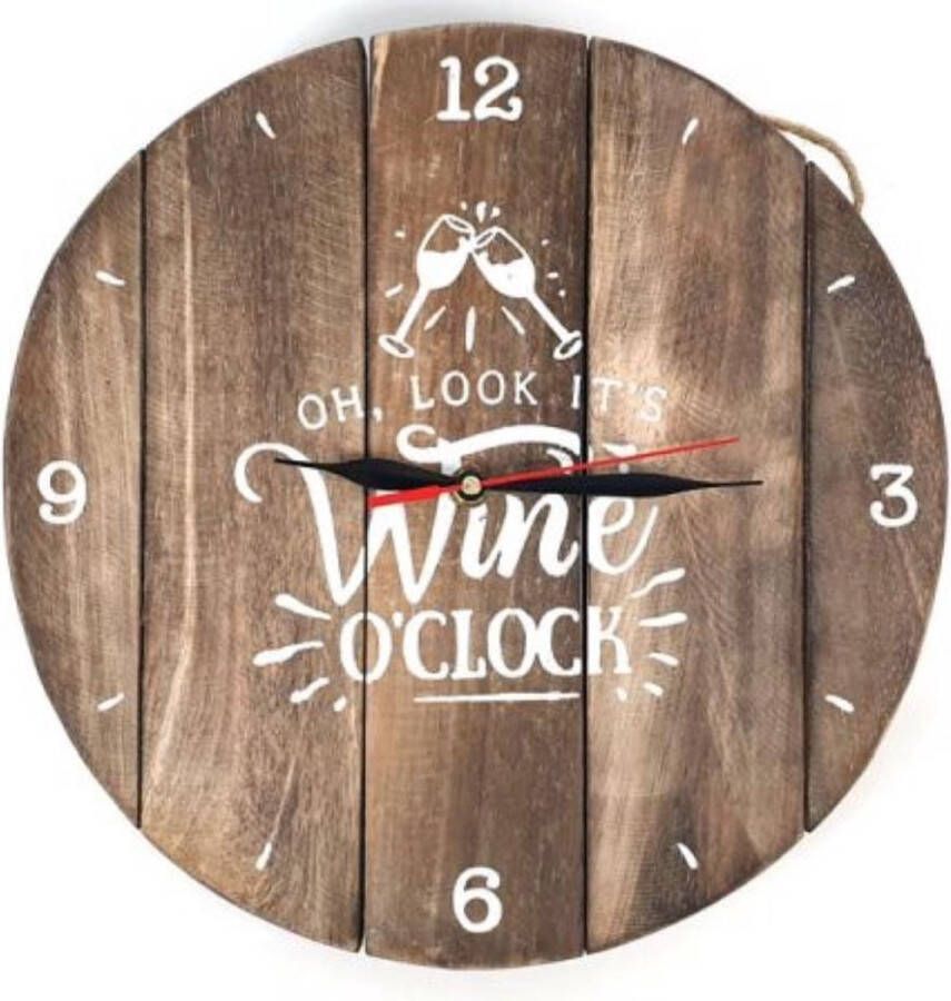 Hetfamiliehoekje.nl Klok Wine O Clock 32cm