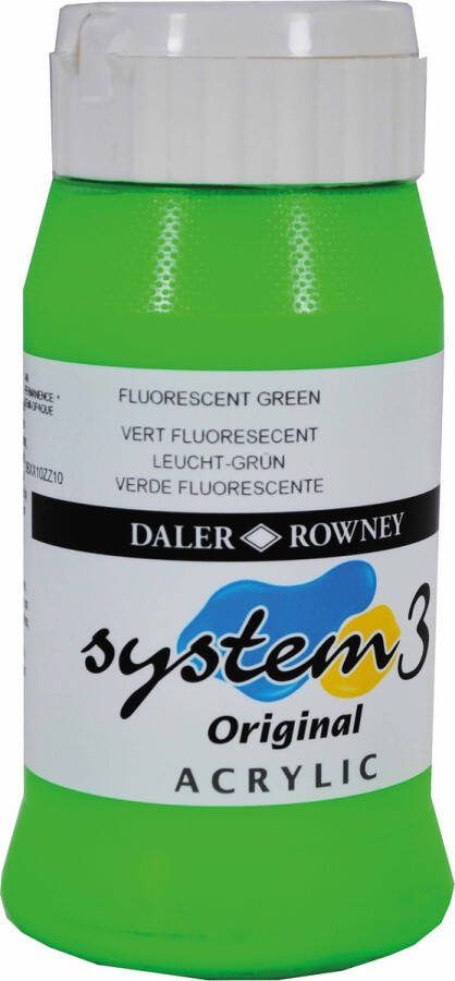 Heutink Acrylverf fluoriserend groen 500ml| Daler Rowney
