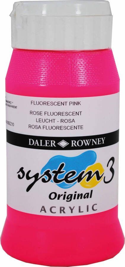 Heutink Acrylverf fluoriserend roze 500ml| Daler Rowney