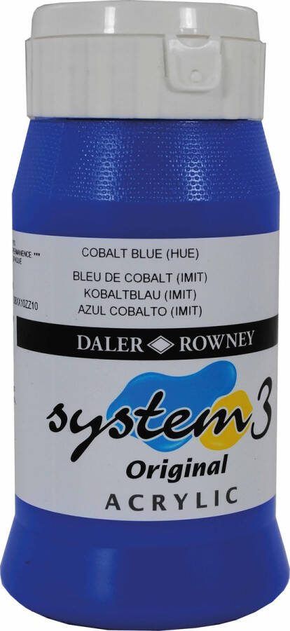 Heutink Acrylverf kobaltblauw 500 ml Daler Rowney