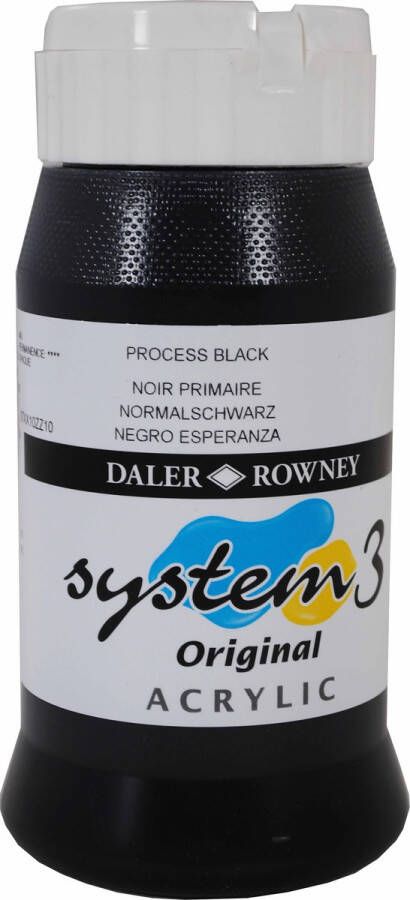 Heutink Acrylverf process zwart 500 ml Daler Rowney