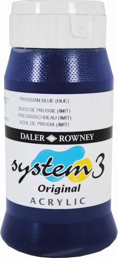 Heutink Acrylverf prussian blauw 500ml| Daler Rowney
