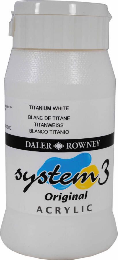 Heutink Acrylverf titaniumwit 500 ml Daler Rowney