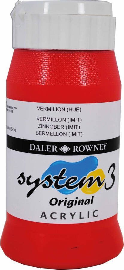 Heutink Acrylverf Vermilion 500ml| Daler Rowney