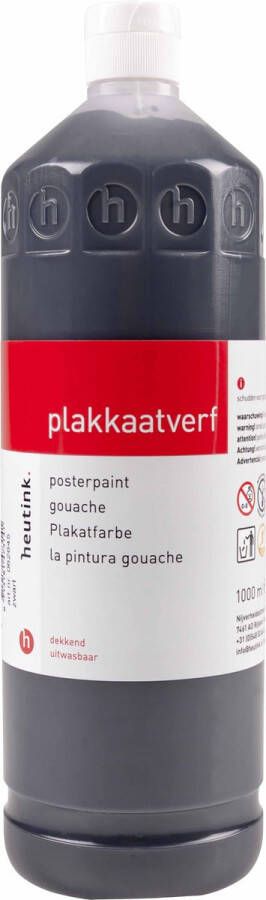 Heutink Plakkaatverf zwart flacon à 1000ml