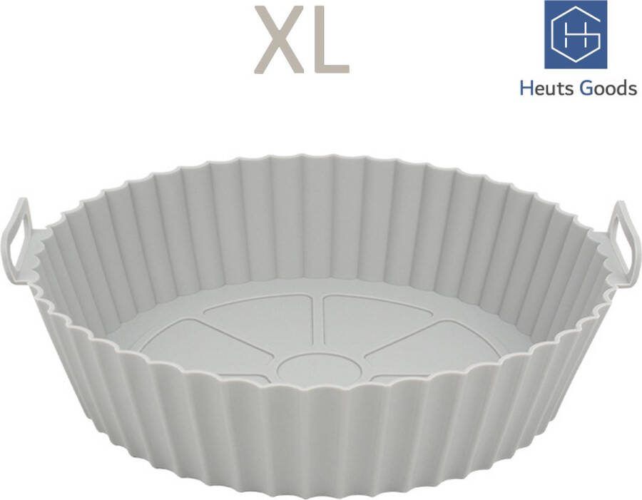 Heuts Goods LUXE Airfryer Siliconen Bakje Grijs Heteluchtfriteuseaccessoires Airfryer accesoires 20CM Grijs