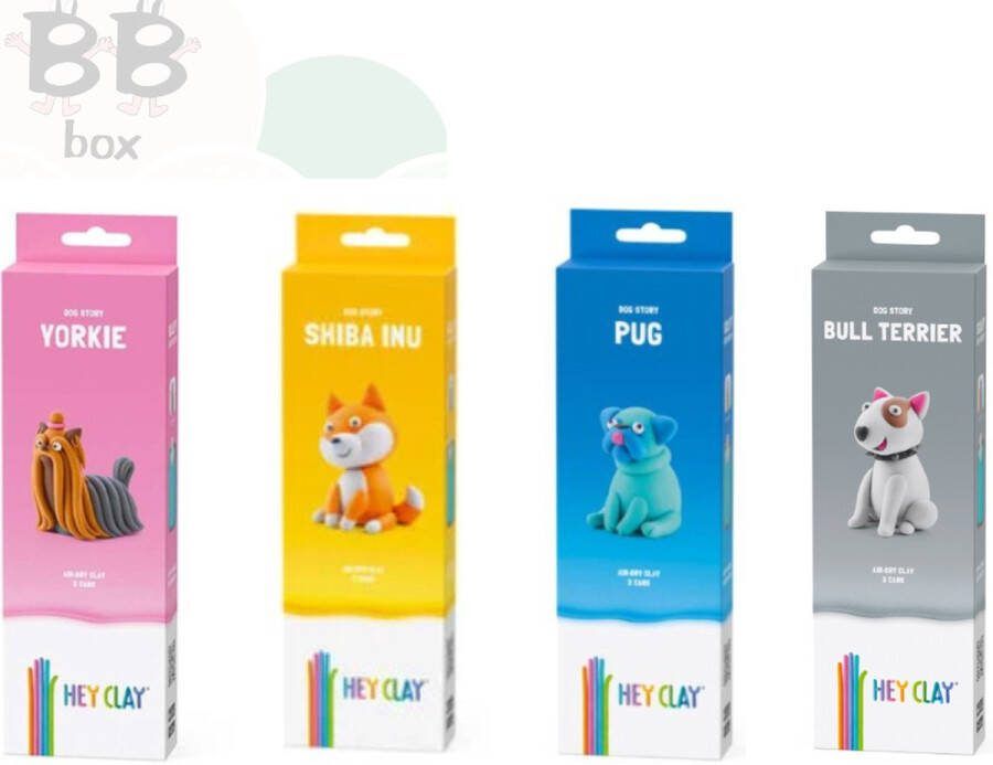 Hey Clay Boetseerklei Set van 4 doosjes ( 3kleipotjes per doos) 4 figuurtjes naar keuze