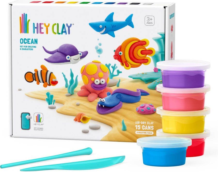 Hey Clay • Ocean • 15 Cans Air Dry Clay • Boetseerklei