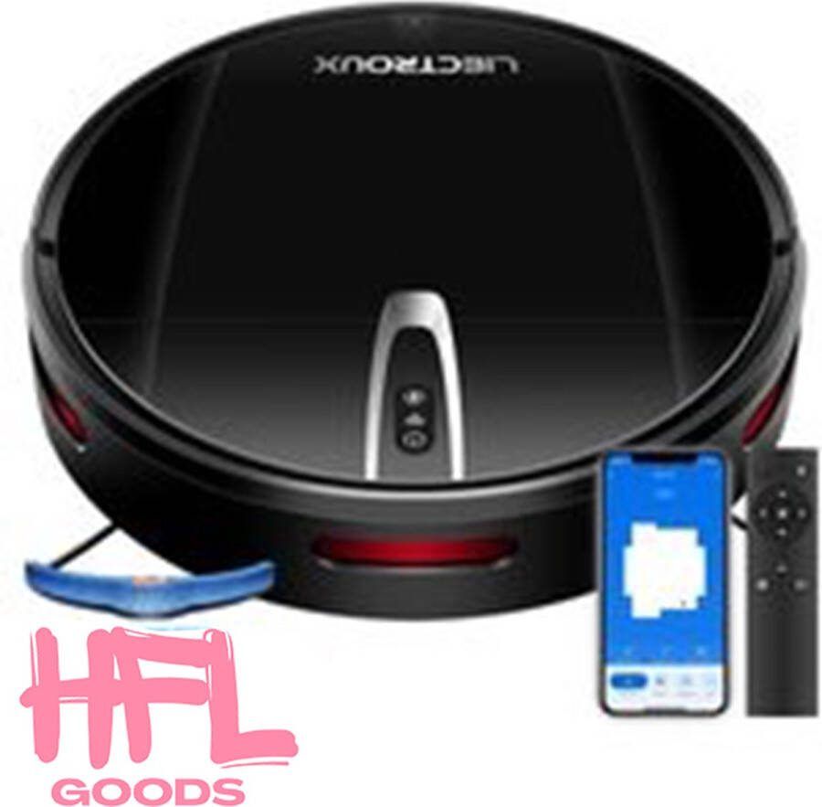 HFL Goods V3S Pro Robot Stofzuiger met Dweilfunctie Nieuw Krachtig Model 2024 4K PA Werkt met Alexa en Google Zwart