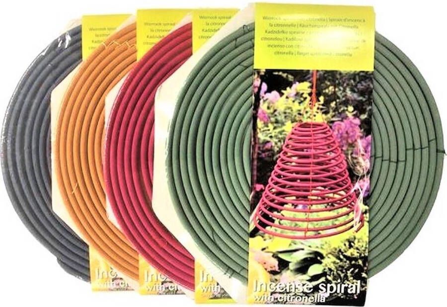 HFS Citronella Wierook Anti muggen Set van 4 Spiraal Voor buiten