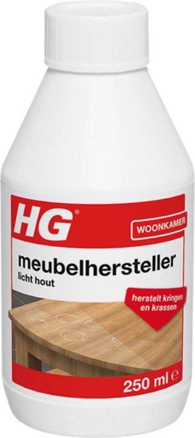 HG meubelhersteller licht hout 250ml herstelt de natuurlijke kleur verwijdert vlekken kringen en krassen