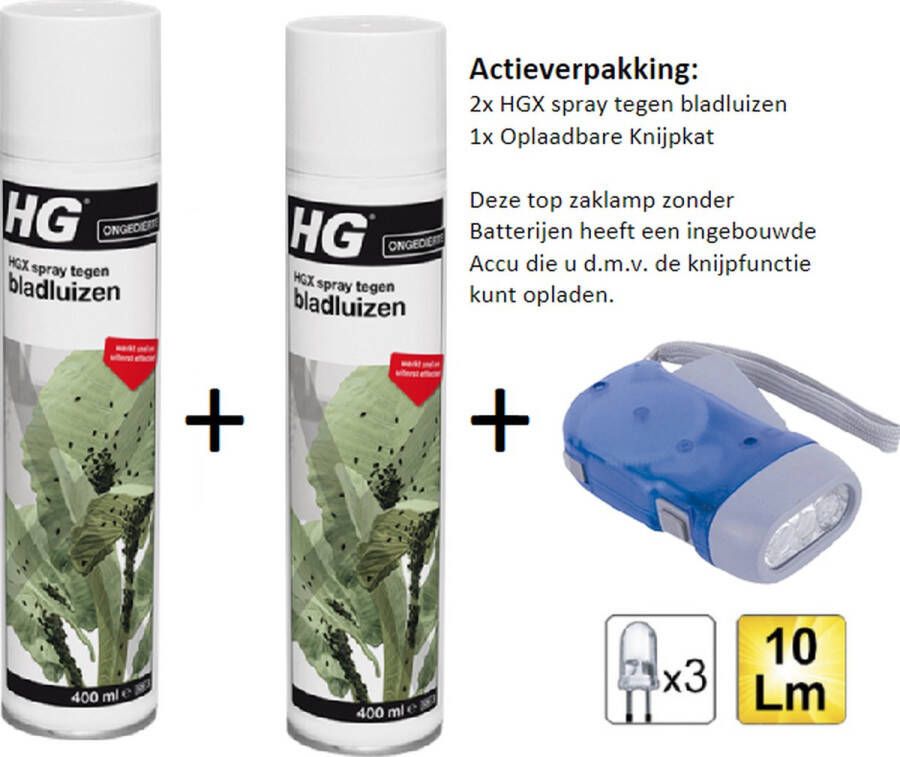 HG spray tegen bladluizen 2 stuks Gratis Knijpkat Gratis Zaklamp