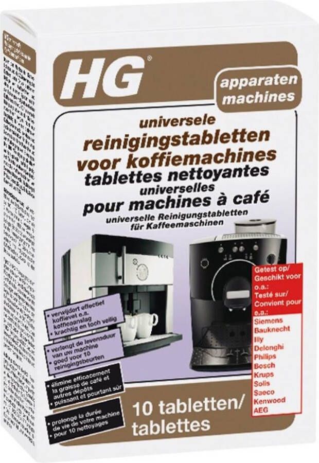 HG universele reinigingstabletten voor koffiemachines 10 stuks