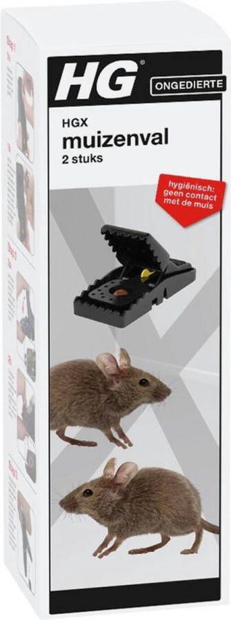 HG X muizenval 2 stuks hygiënisch en veilig effectief bestrijdingsmiddel tegen muizen