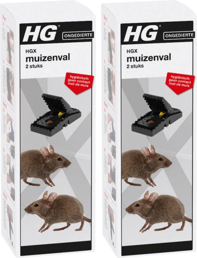 HG X Muizenval Effectief en Hygiënisch bestrijdingsmiddel tegen Muizen 2 x 2 stuks!