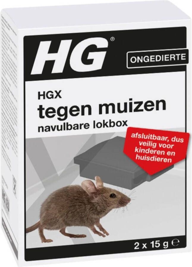 HG X tegen muizen navulbare lokbox NL-0018191-0000 2 stuks inclusief lokpasta onbeperkt navulbaar veilig