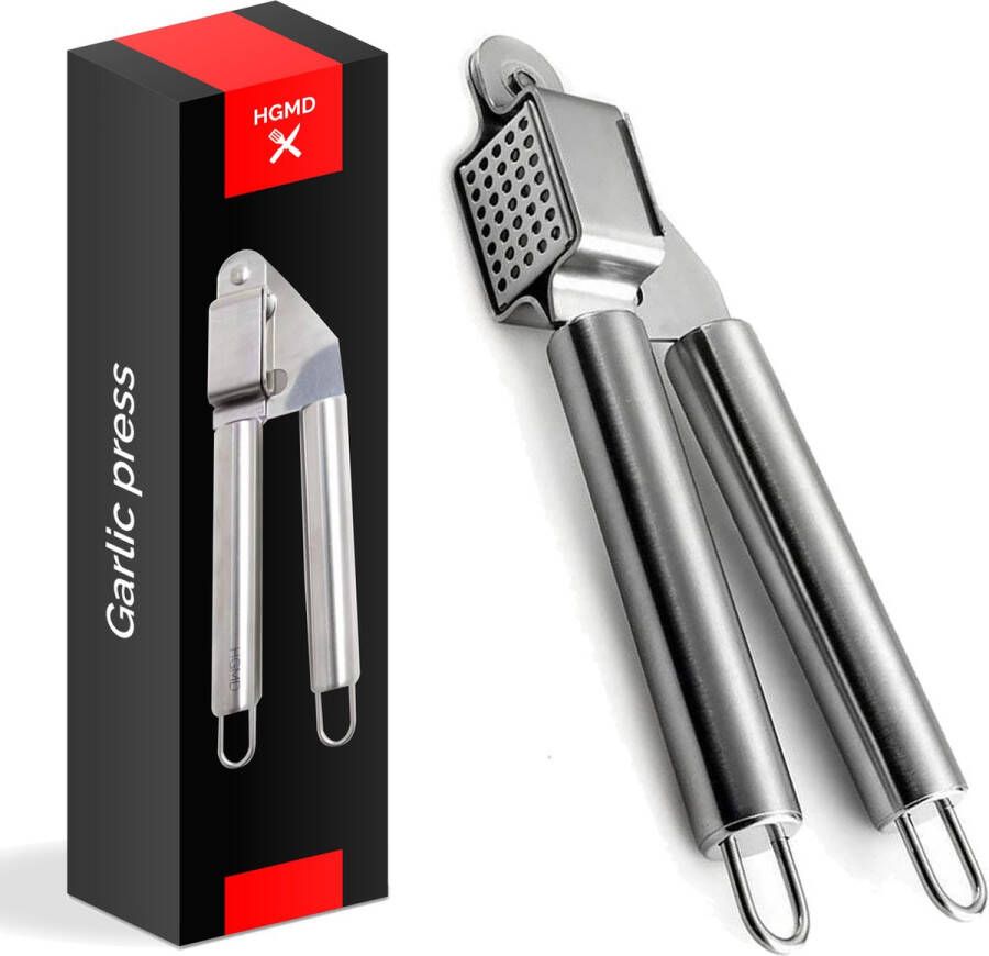 HGMD Knoflookpers RVS Knoflookpers Gemberpers Garlic press Uitneembaar zeefje Vaatwasser bestendig