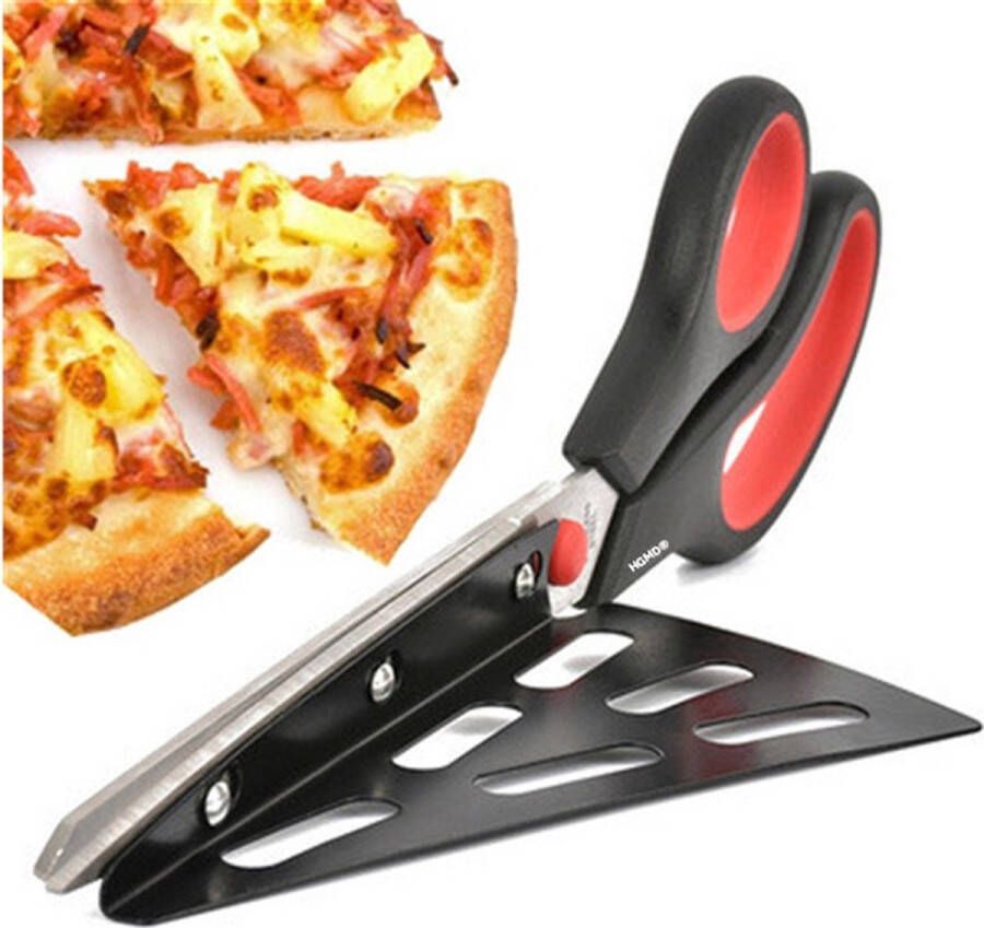 HGMD Pizzaschaar Pizzaknipper Pizzames Pizzasnijder 2 in 1 Pizzaschep