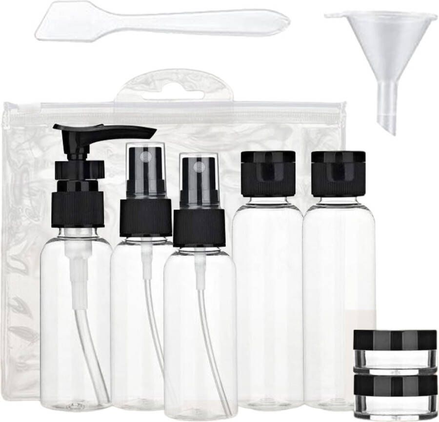 HGMD Reisflesjes Met Etui 11 Delig Reisaccessoires Reisflacons Cosmetica Potjes Reis Flesjes Reisverpakking Toilettas