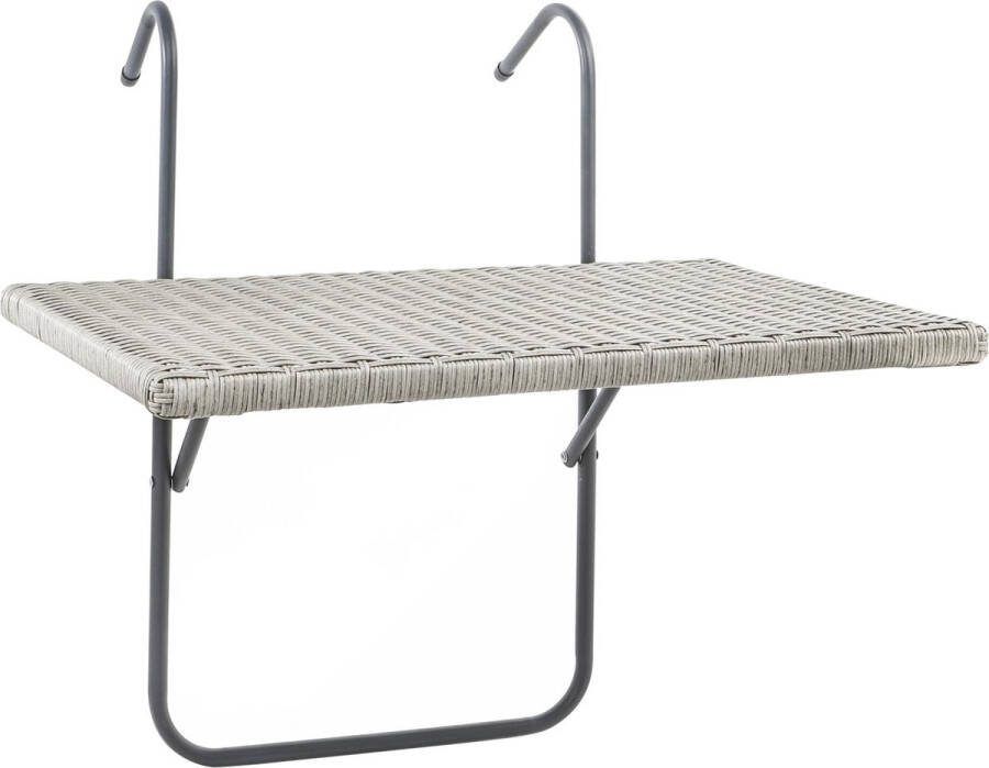 Shoppartners Balkontafel Inklapbaar Tafeltje Grijs Voor Aan Het Balkon 60 X 40 Cm