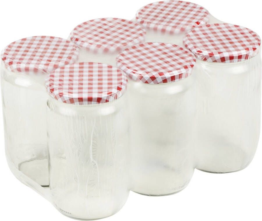 Hi Set van 6 stuks glazen weckpotten inmaakpotten met schroefdop 720 ml Jampotjes met draaideksel Voorraadpotten met draaidop