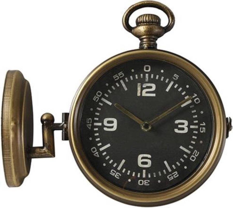 Merkloos Non-Branded wandklok Rondal 9 5 x 30 x 28 cm staal goud