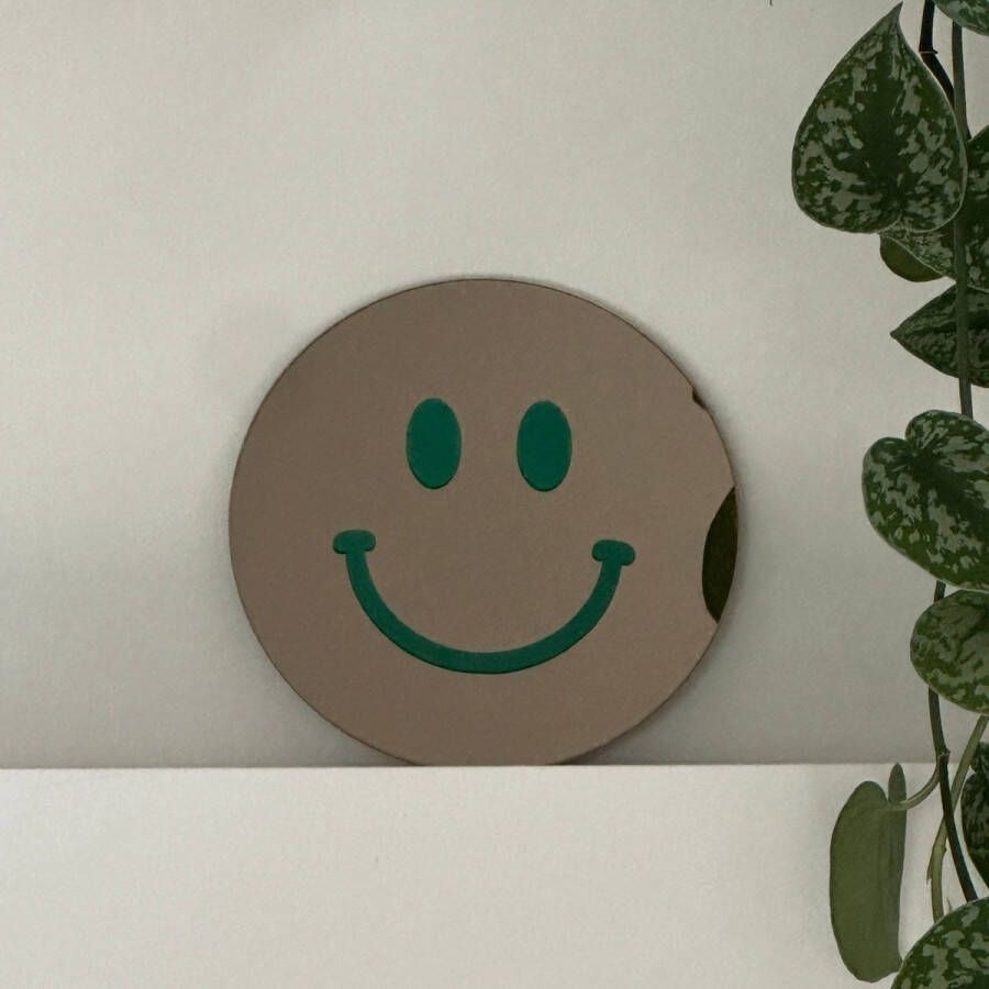 Hi Smiley Dark Green Smiley Spiegel 20cm Donkergroen