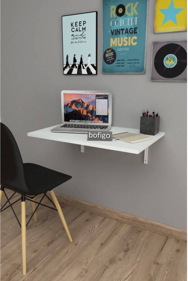 HIBA HOME Wandtafel Klaptafel -72 X 45 Cm Klaptafel Wandtafel inklapbaar- Keukentafel Balkontafel Bureau Wit