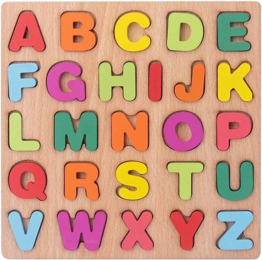 Hibousee Puzzel Houten puzzel Alfabet Speelgoed 1 jaar en Ouder Educatief speelgoed Vormenpuzzels Kinderspeelgoed