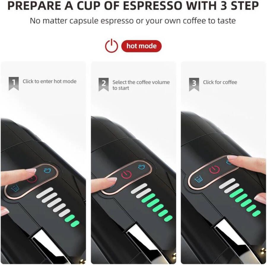 HiBrew All items 4 You Koffiezetapparaat – Senseo – 5-in-1 – Koffiemachine – Meerdere Capsules – Koffiepadmachine Heet Koud – 19Bar – 1450W – Wit