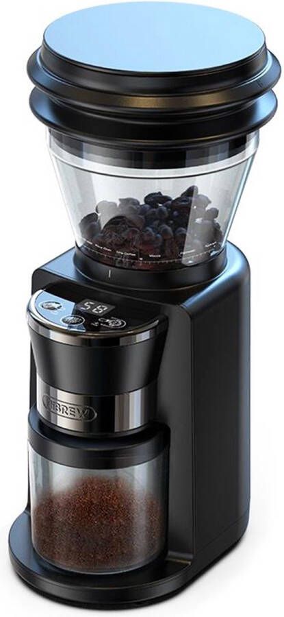 HiBrew G3 elektrische koffiemolen schaal met 34 versnellingen bonencontainer van 210 g poedertank van 100 g conische braam van 48 mm antistatische functie handmatige automatische modus