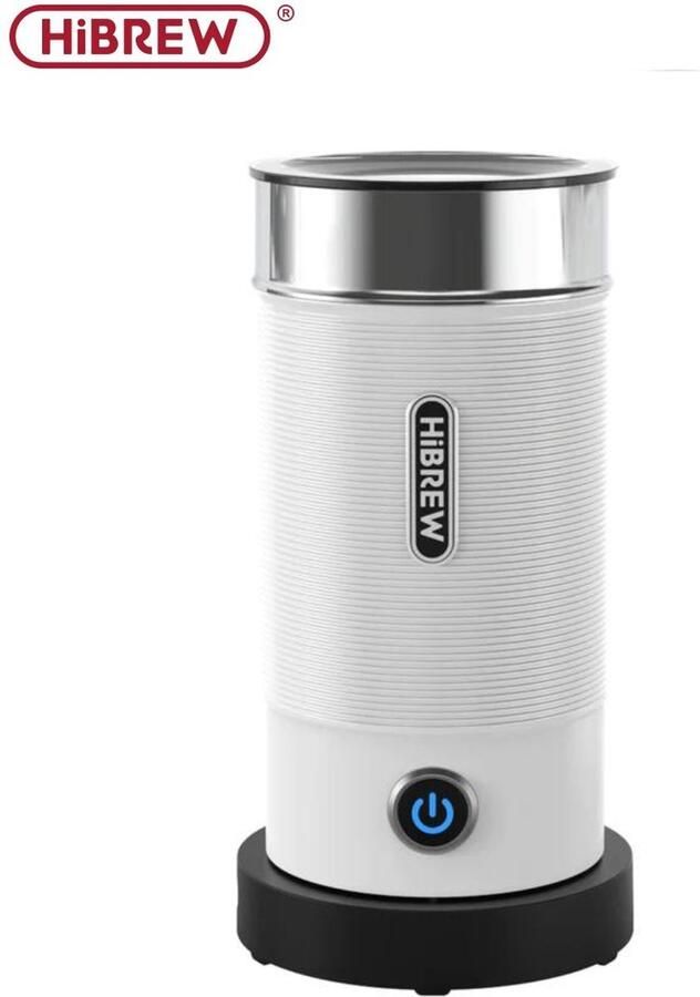 HiBrew Automatische Melkopschuimer Melkklopper elektrisch 4 in 1 Opschuimer Voor Melk Koud & Warm wit