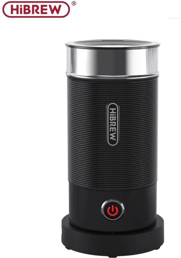 HiBrew Automatische Melkopschuimer Melkklopper elektrisch 4 in 1 Opschuimer Voor Melk Koud & Warm zwart