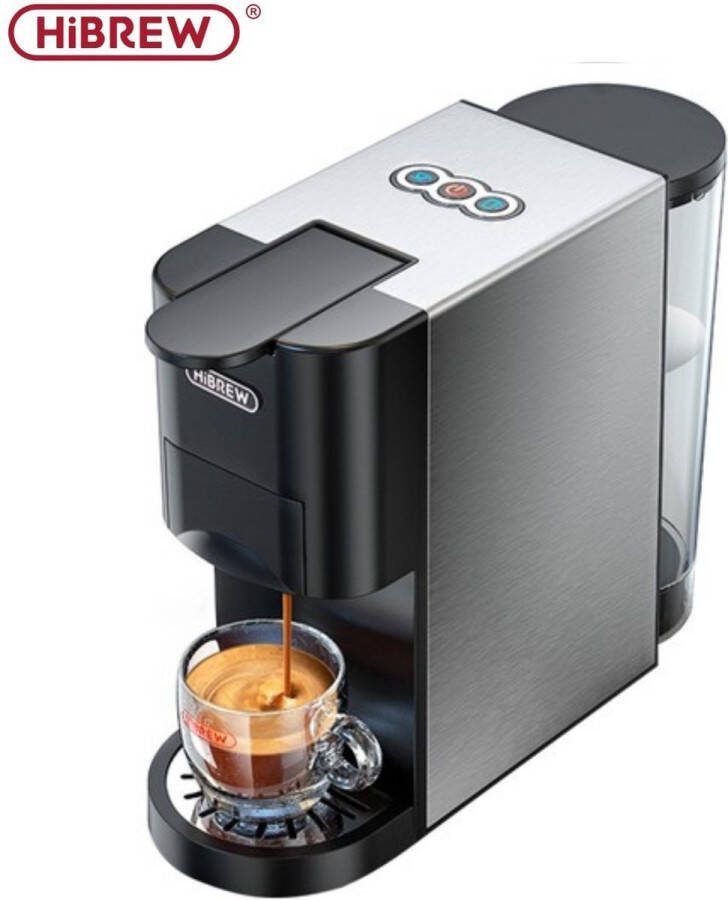 HiBrew Multifunctioneel 5-in-1 Koffiezetapparaat Dolce Gusto Nespresso Ese Pads Gemalen Koffie en Kcups 1000 ml (Kleur : Zilver)