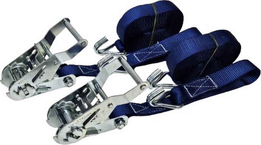 H.I.D. BCF-s Spanband met ratel Spanbanden 6 Meter 2 Stuks Blauw