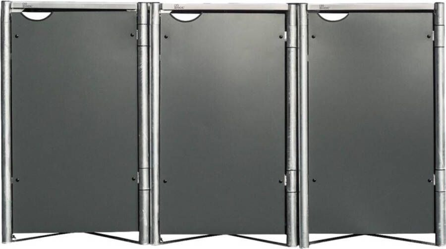 Hide Containerombouw 3 Delig | Grijs Gegalvaniseerd Staal | 3x240l | 81x209x115cm