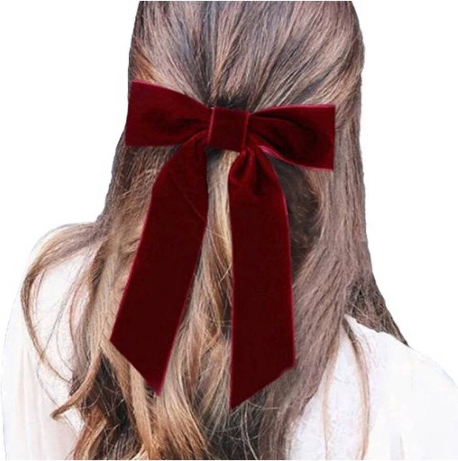 Hiden Haarstrik Haarclips Haarklem Haarelastiekjes Haaraccessoires Burgundy Velvet