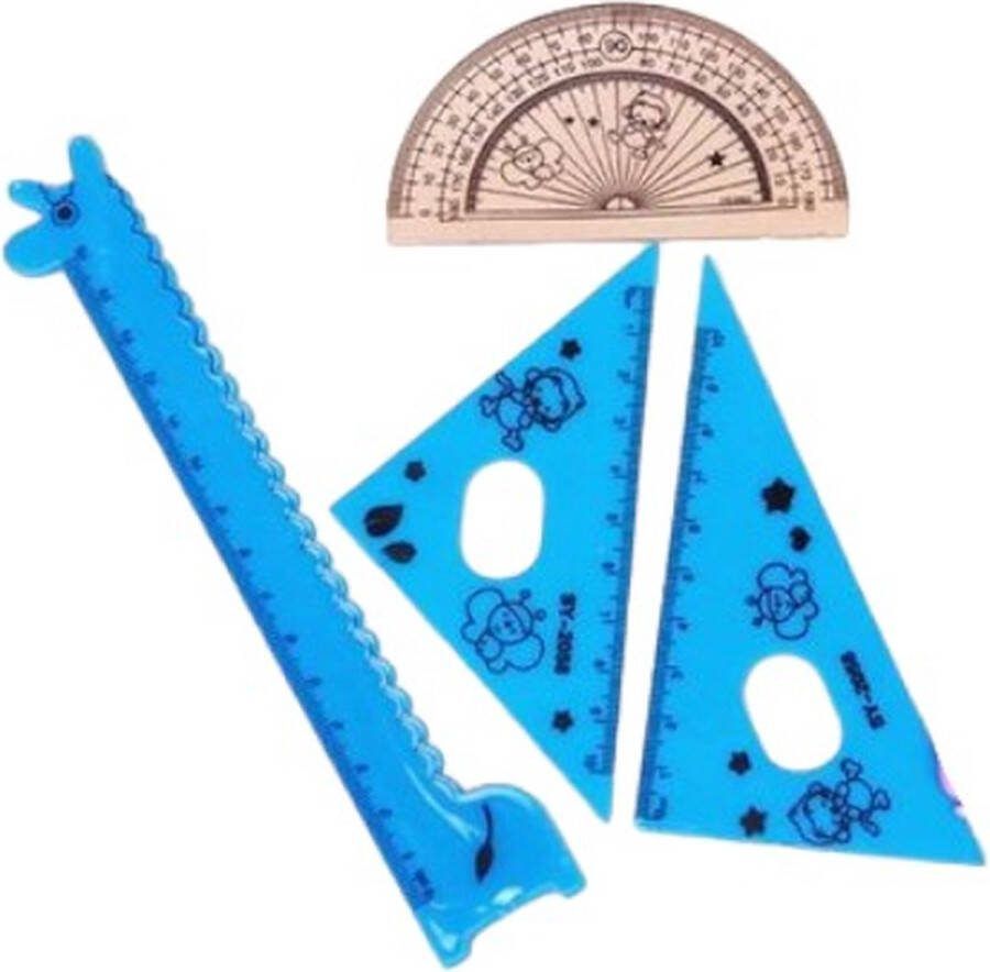 Hiden Meetset voor kinderen Tekenset Leren Tekenen voor Kinderen Meten en Meetkunde Meetaccessoires Tekenen & Meten 4 stuks