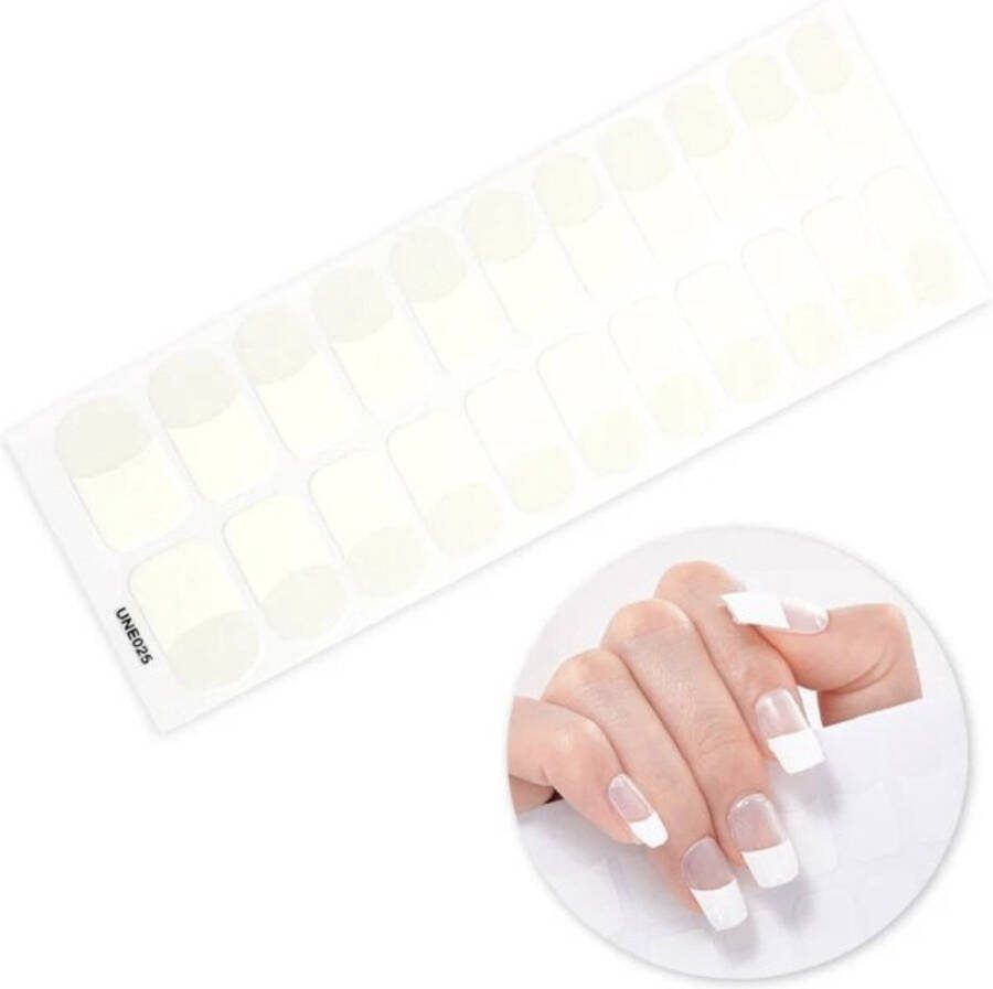 Hiden Nail Tip Stickers Vel Nail Art stuks Kunstnagels Tip Guides 22 Tip Stickers Wit