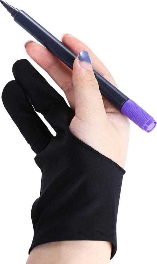 Hiden Tekenhandschoen Drawing glove Tablet handschoen Tekenen Hobby & Kunst Links- Rechtshandige Drawing Zwart