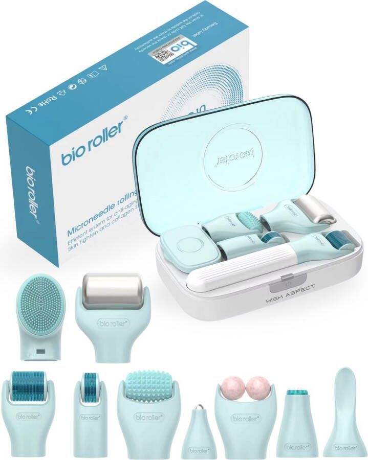 High aspect 10in1 Dermaroller & Jadesteen Kit Gua sha Baardgroei Kit IJs Roller Gezicht Dermastamp Derma Stamp Dermarolling Demastempel Huidverzorging Gezichtsmassage Massageroller Haargroei