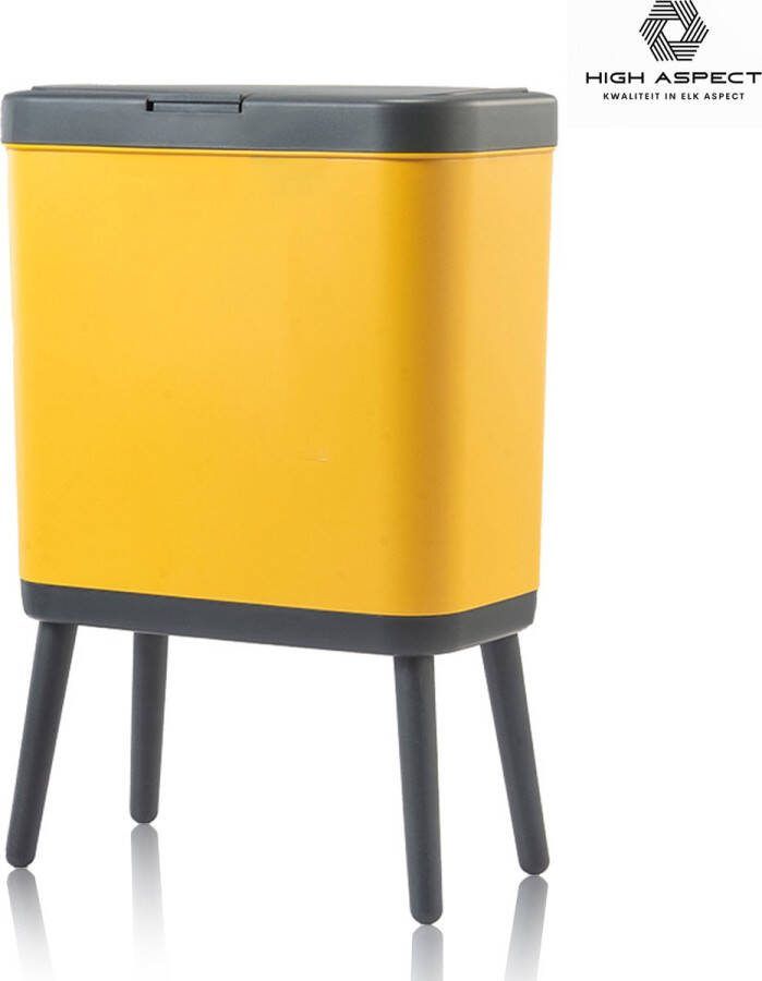 High aspect Prullenbak op Pootjes 15 Liter Mint Groen Afvalbak Papierbak Afvalemmer Prullenbakken Afvalemmers